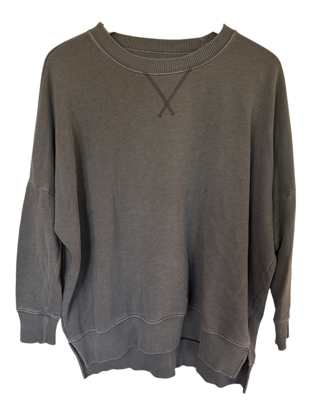Aerie oversized crewneck in faded/distressed gray shade